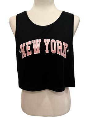 Let’s Go NY Knicks!!!! Black and Pink New York Crop Top Size L